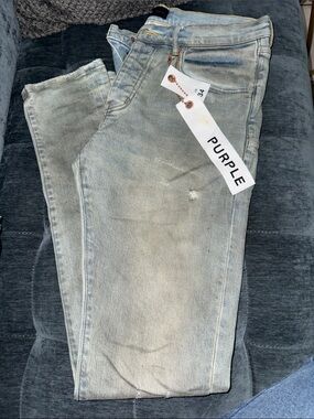 Purple Brand Men's Slim Jeans - Light Blue Wash